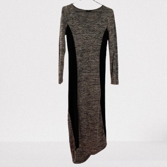 Grey and Black Long Sleeve Side Stripe Dress by Dex 1963 - Picture 5 of 6